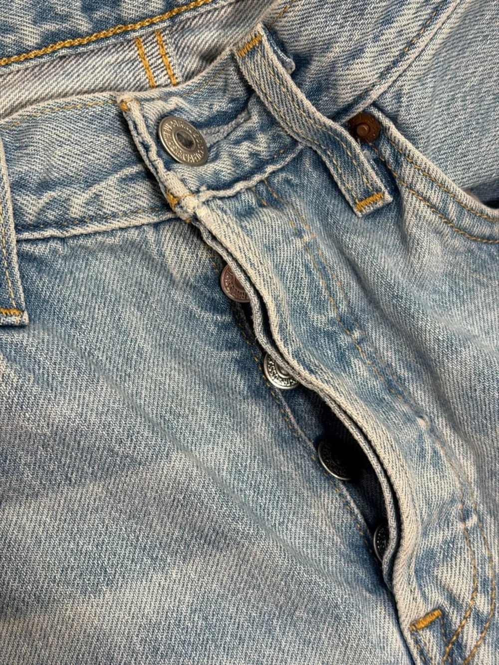 Levi’s 501 Distressed Light Wash Straight Leg Jeans